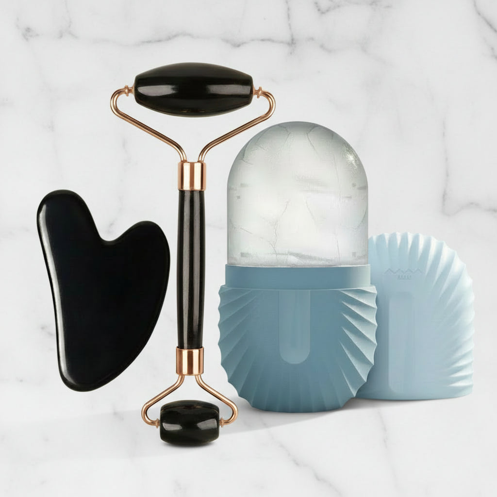Restova Ice Glow Facial Roller & Gua Sha Set