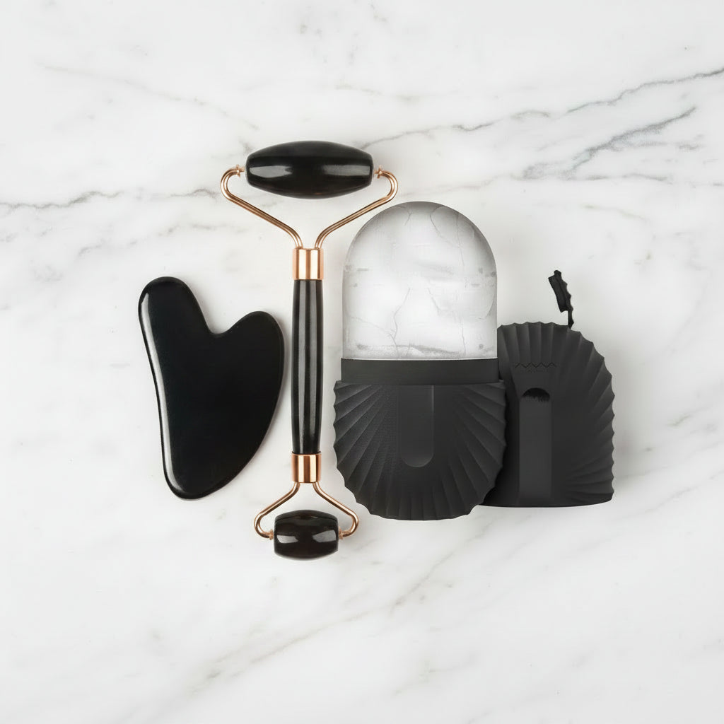 Restova Ice Glow Facial Roller & Gua Sha Set